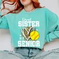 Proud Sister Of A 2026 Senior Softball Graduation Leopard Comfort Colors Sweatshirt Chalky Mint