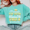 Proud Step Sister Of Kindergarten Graduate 2024 Graduation Comfort Colors Sweatshirt Chalky Mint