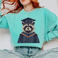 Raccoon Graduation Comfort Colors Sweatshirt Chalky Mint