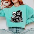 READING IN PEACE RIP Introvert Skeleton Read Book Meme Comfort Colors Sweatshirt Chalky Mint