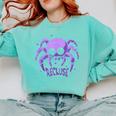 Recluse Pastel Goth Spider Shy Introvert Creepy Cute Kawaii Comfort Colors Sweatshirt Chalky Mint
