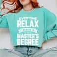Relax I Have A Master's Degree Shirt Graduation 2022 Comfort Colors Sweatshirt Chalky Mint