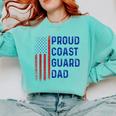 Retro Proud Coast Guard Dad Graduation Dad Usa Flag Outfit Comfort Colors Sweatshirt Chalky Mint