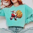 Santa Holding Cookie Xmas Baker Introvert Christmas Comfort Colors Sweatshirt Chalky Mint Santa Holding Cookie Xmas Baker Introvert Christmas Comfort Colors Sweatshirt Chalky Mint