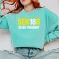 Senior 2018 Class President-School Colors Graduation Comfort Colors Sweatshirt Chalky Mint