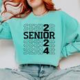 Senior 2024 Class Of 2024 Graduation 2024 Women Boy Girl Comfort Colors Sweatshirt Chalky Mint