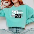 Senior 2024 Graduation Class Of 2024 Senior Women Boy Girl Comfort Colors Sweatshirt Chalky Mint