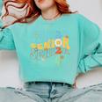 Senior 2024 Groovy Retro Class Of 2024 Graduation Senior 24 Comfort Colors Sweatshirt Chalky Mint