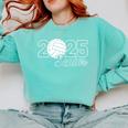 Senior 2025 Volleyball Mom High School Graduation Outfit Pro Comfort Colors Sweatshirt Chalky Mint