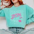Senior 2026 Class Of 2026 Coquette Pink Bow Graduation Moms Comfort Colors Sweatshirt Chalky Mint
