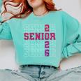 Senior 2026 Class Of 2026 Graduation 2026 Pink Girl Women Comfort Colors Sweatshirt Chalky Mint