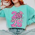 Senior 2026 Graduation Girls Coquette Pink Bow Class Of 2026 Premium Comfort Colors Sweatshirt Chalky Mint