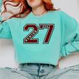 Senior 2027 Maroon Senior Class Of 27 Jersey Graduation Comfort Colors Sweatshirt Chalky Mint