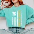 Senior 26 Class Of 2026 American Flag Graduation 2026 Comfort Colors Sweatshirt Chalky Mint