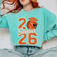Senior Basketball Class Of 2026 Crew Basketball Graduation Comfort Colors Sweatshirt Chalky Mint