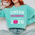 Senior Cheerleader Grandma Cheer Class Of 2026 Graduation Comfort Colors Sweatshirt Chalky Mint