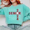 Senior Class Of 2024 Graduation 2024 Maroon Basketball Comfort Colors Sweatshirt Chalky Mint