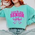 Senior Class Of 2026 Coquette Pink Bow Graduation 2026 Comfort Colors Sweatshirt Chalky Mint
