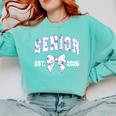 Senior Class Of 2026 Graduation Girly Floral Coquette Bow Comfort Colors Sweatshirt Chalky Mint