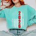 Senior Class Of 2026 Patriotic American USA Flag Graduation Comfort Colors Sweatshirt Chalky Mint