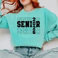 Senior Class Of 2026 Varsity Text Graduation Comfort Colors Sweatshirt Chalky Mint