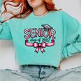 Senior Class Of 2027 Coquette Pink Bow Graduation 2027 Women Comfort Colors Sweatshirt Chalky Mint