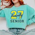 Senior Class Of 2027 Graduation Yellow And Blue On The Back Premium Tri-Blend Comfort Colors Sweatshirt Chalky Mint