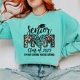 Senior Mom Class Of 2025 Senior Mama 2025 Leopard Graduation Comfort Colors Sweatshirt Chalky Mint