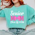 Senior Mom Class Of 2026 Pink Coquette Bow Graduation Comfort Colors Sweatshirt Chalky Mint
