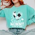Senior Mommy Class Of 2026 Soccer Graduation Heart Premium Tri-Blend Comfort Colors Sweatshirt Chalky Mint