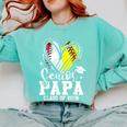 Senior Papa Class Of 2026 Baseball Softball Graduation Heart Comfort Colors Sweatshirt Chalky Mint