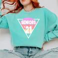 Seniors 2021 For Her Him Retro 21 Graduation Class Comfort Colors Sweatshirt Chalky Mint