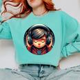 Serene Music Enthusiast With Headphones Introvert Cute Boy Comfort Colors Sweatshirt Chalky Mint Serene Music Enthusiast With Headphones Introvert Cute Boy Comfort Colors Sweatshirt Chalky Mint