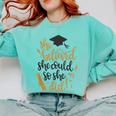 She Believed She Could So She Did Graduation Shirt Comfort Colors Sweatshirt Chalky Mint
