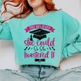 She Believed She Could So She Mastered It Graduation Comfort Colors Sweatshirt Chalky Mint