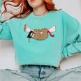 Sloth Graduation Shirt Cute Animal Diploma Grad Comfort Colors Sweatshirt Chalky Mint
