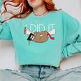 Sloth Graduation Shirt I Did It Diploma Grad Comfort Colors Sweatshirt Chalky Mint