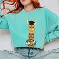 SmileteesGrad Llama Graduation T-Shirt Comfort Colors Sweatshirt Chalky Mint