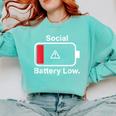 Social Battery Low Anti-Social Introvert Comfort Colors Sweatshirt Chalky Mint