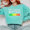 Social Battery Low Energy Antisocial Introvert Comfort Colors Sweatshirt Chalky Mint Social Battery Low Energy Antisocial Introvert Comfort Colors Sweatshirt Chalky Mint