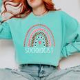 Sociologist Sociology Teacher Graduation Rainbow Comfort Colors Sweatshirt Chalky Mint