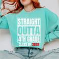 Straight Outta 4th Grade Graduation Class 2028 Fourth Grade Comfort Colors Sweatshirt Chalky Mint