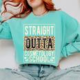 Straight Outta Cosmetology School Leopard Graduation Comfort Colors Sweatshirt Chalky Mint