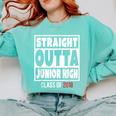 Straight Outta Junior High Class Of 2018 Graduation Shirt Comfort Colors Sweatshirt Chalky Mint
