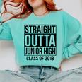 Straight Outta Junior High Graduation Class Of 2018 Comfort Colors Sweatshirt Chalky Mint