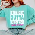 Straight Outta Junior High School Graduation Comfort Colors Sweatshirt Chalky Mint