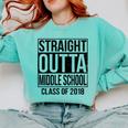 Straight Outta Middle School Graduation Comfort Colors Sweatshirt Chalky Mint