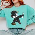 Student Graduation 2022 Panda Football Boys Girls Teenager Comfort Colors Sweatshirt Chalky Mint