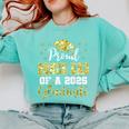 Super Proud Bonus Dad Of 2025 Graduate Graduation Family Comfort Colors Sweatshirt Chalky Mint