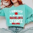 I Survived My Boyfriend's Bachelor's Degree Graduation Comfort Colors Sweatshirt Chalky Mint